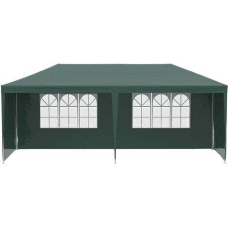 Outsunny Gazebo da Giardino 6x3m con Pareti Rimovibili Verde