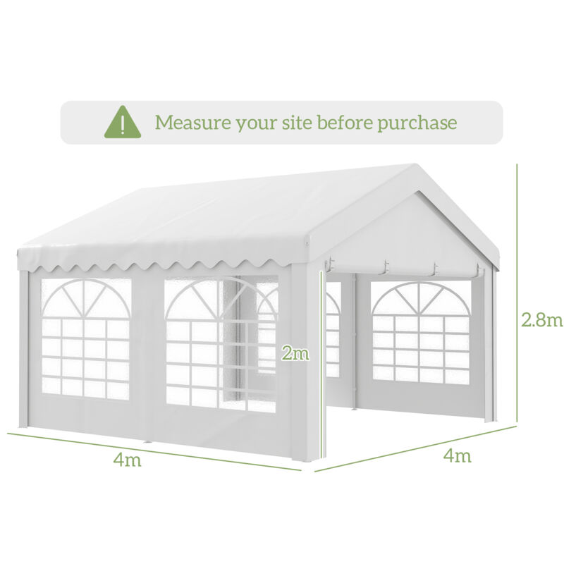 Outsunny Gazebo Marquee Party Tent Marquee Cream Tent Waterproof Canopies
