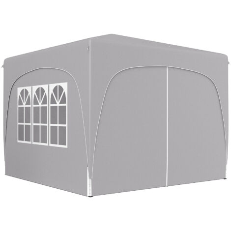 Outsunny Gazebo Pieghevole 3x3m con Altezza Regolabile Protezione UV50+ Grigio