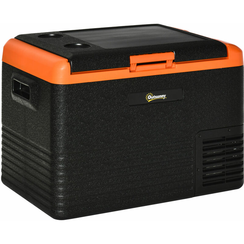 Outsunny - Glacière électrique 40L portable, réfrigérateur congélateur avec poignées - dim. 58,7L x 36,5l x 43,8H cm orange et noir - Orange