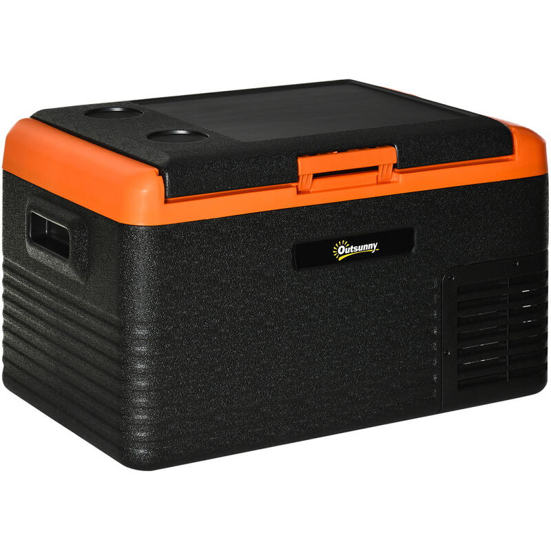 Glacière électrique 30L portable, réfrigérateur congélateur avec poignées - dim. 58,7L x 36,5l x 36,8H cm orange et noir - Orange - Outsunny