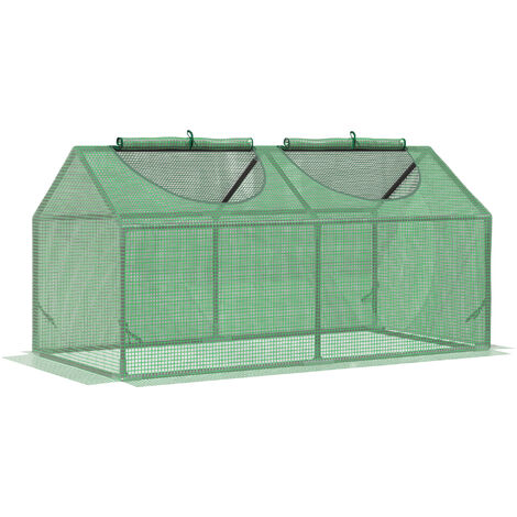 Outsunny Greenhouse Plants Foil Tomato Vegetable House W/ 2 Windows Green
