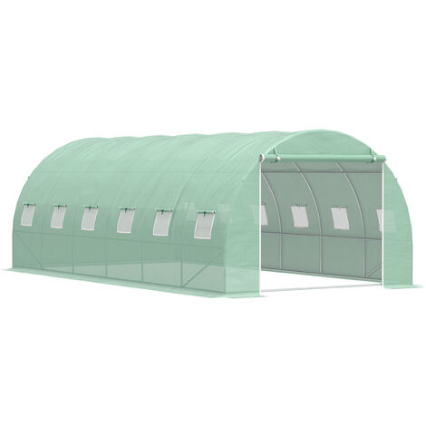 Outsunny Greenhouse Polytunnel Walk-in Flower Plant Steel Outdoor 6 x 3 M