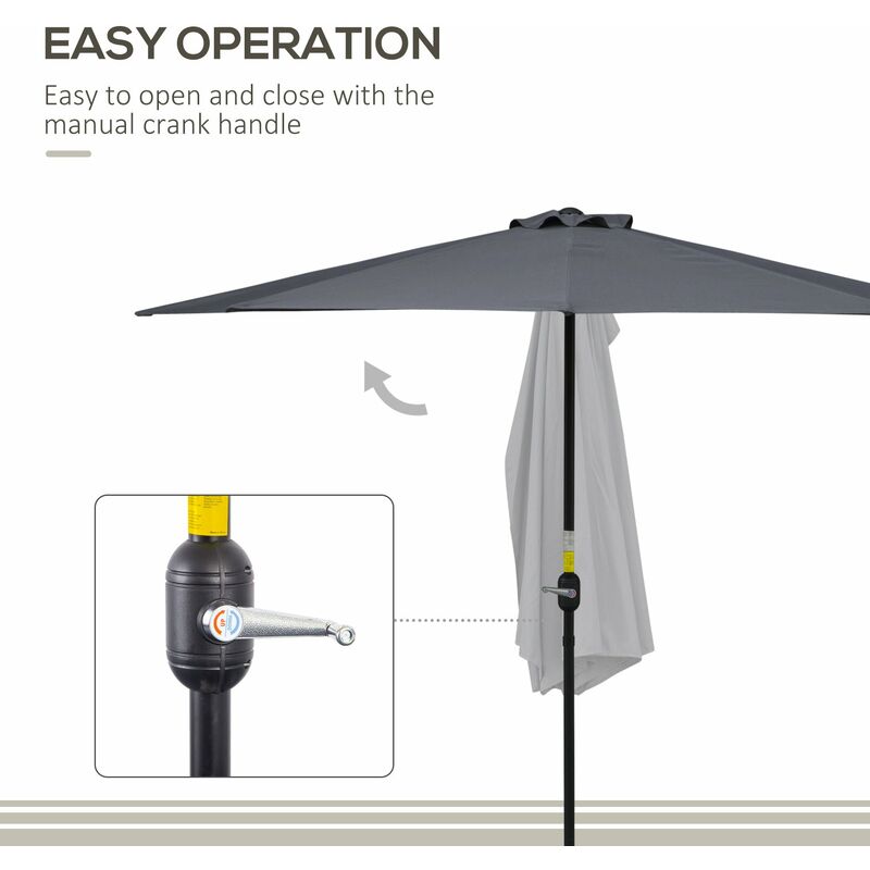 grey half parasol