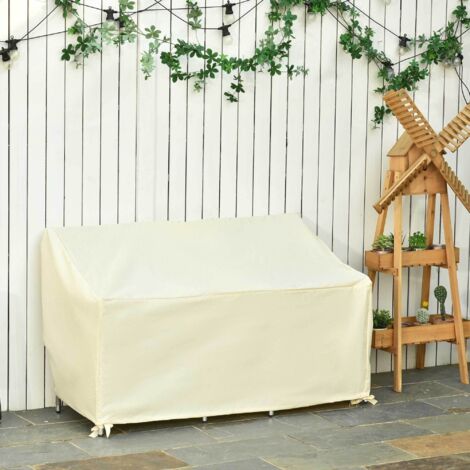 Outsunny Housse de canapé exterieur étanche. housse de banc de jardin 600D tissu oxford. bache de canapé extérieur pour balcon. terrasse. 140 x 84 x 56/94 cm. beige