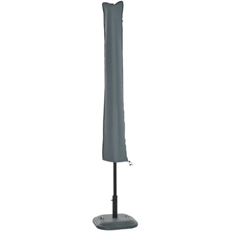 Outsunny Housse Protection Parasol Droit Gris 178 cm