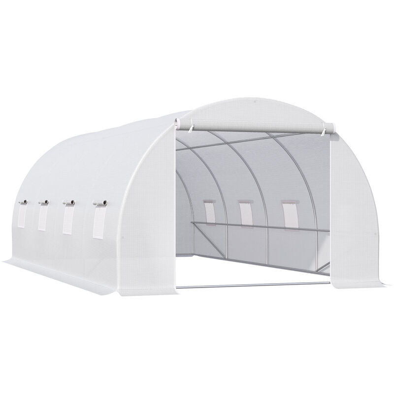 

Outsunny - Invernadero 6x3x2 m Caseta para Jardín Terraza Cultivo Plantas Flores y Semillas - Blanco