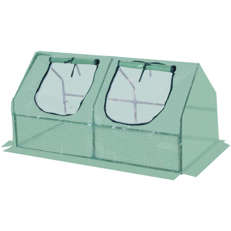 Outsunny Invernadero caseta de tubo acero y plastico jardin terraza cultivo de plantas