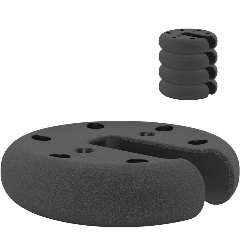 

Juego de 4 Peso de Gazebo Base de Cemento Pie de Soporte de Carpa Plegable - Negro