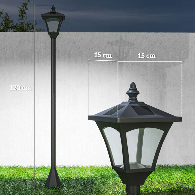DEL RE NewYork Lampioncino da Giardino Esterno Lampione 200 cm 2 Luci Nero G
