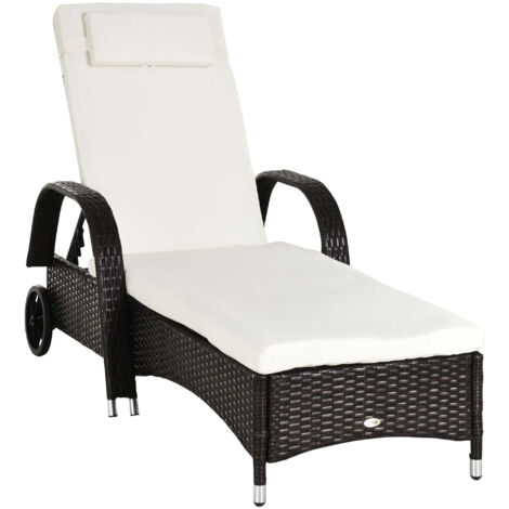 Outsunny Set 2 Lettini Prendisole Richiudibili, Sdraio da Giardino in  Rattan con Cuscini Rimovibili Lavabili e Tavolino Pieghevole, Grigio 3  Pezzi Pieghevoli