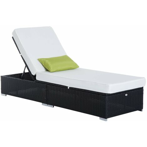 Outsunny Set 2 Lettini Prendisole Richiudibili, Sdraio da Giardino in  Rattan con Cuscini Rimovibili Lavabili e Tavolino Pieghevole, Grigio 3  Pezzi Pieghevoli