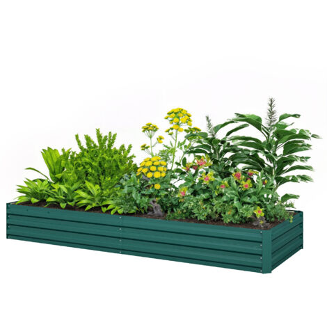 Outsunny Letto per Orto Rialzato in Metallo Portapiante per Fiori