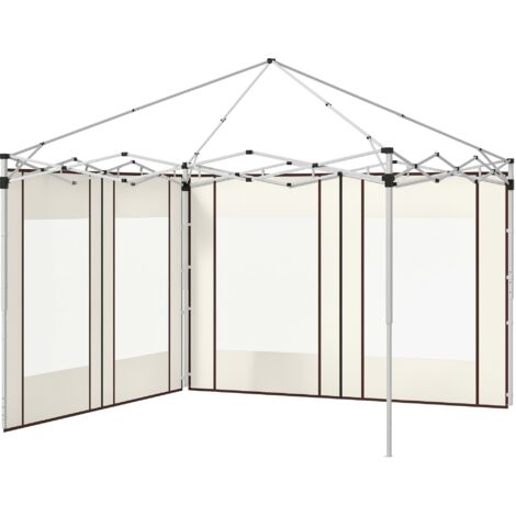 Outsunny – Lot de 2 panneaux latéraux pour barnum 6x3 m ou 3x3 m – Tissu Oxford blanc – Fenêtres pour lumière naturelle – Installation rapide avec bandes auto-agrippantes