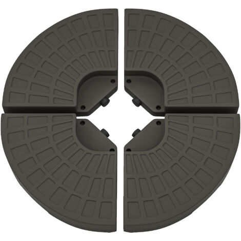 Outsunny Lot de 4 pieds de parasol poids de lestage pour parasols déportés - A remplir d'eau et de Sable jusqu'à 100 kg - dim. totales 100L x 100l x 10H cm HDPE café