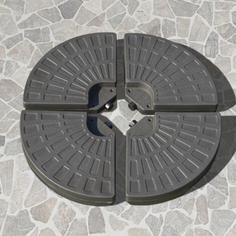 Outsunny Lot de 4 pieds de parasol poids de lestage pour parasols déportés - A remplir d'eau et de Sable jusqu'à 100 kg - dim. totales 100L x 100l x 10H cm HDPE café