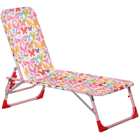 Outsunny Lounge Chair for Kids Foldable Adjustable 118 x 40 x 24cm