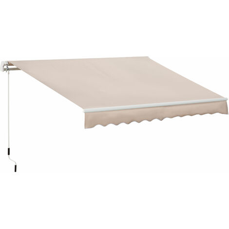 Outsunny Manual Retractable Awning Garden Shelter Canopy 3 x 2m Beige