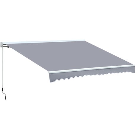 Outsunny Markise Alu-Markise Aluminium-Gelenkarm-Markise 4,5x3m Sonnenschutz Balkon Grau - Grau