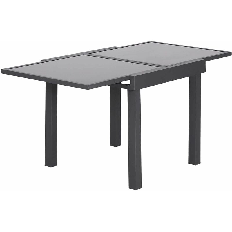 

Outsunny - Mesa de Jardín Mesa Extendida Mesa de Comedor Carga 50kg para Terraza Patio - Negro carbón y negro