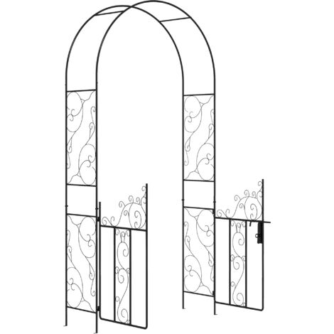 Outsunny Metal Garden Arch with Double Gate, Garden Arbor Climbing Plants