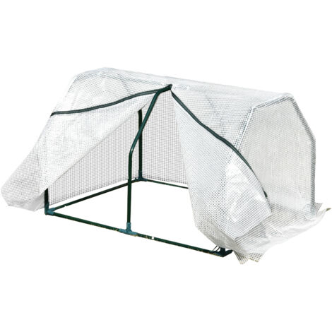 Outsunny Mini  Greenhouse Grow House PVC Cover Steel Frame White 99L x 71W x 60H cm