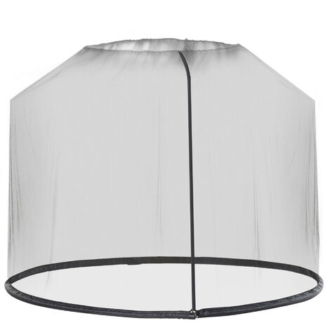 Outsunny Moskitonetz für Sonnenschirm 300 cm Mückennetz mit Reißverschluss Fliegengitter Schirmmückennetz Insektennetz für Sonnenschirme Insektenschutz für Outdoor Garten Terrassen, Schwarz
