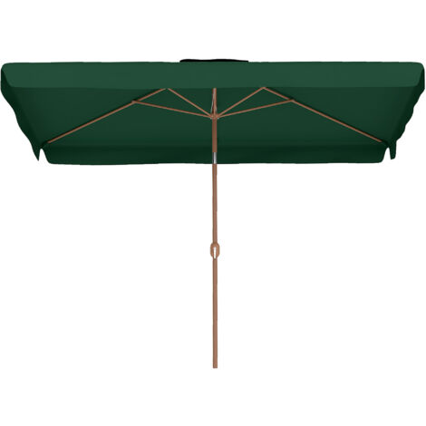 Outsunny Ombrellone da Esterno 2x3 m a Manovella e Inclinabile Anti UV Verde
