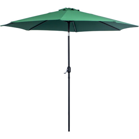 Outsunny Ombrellone da Giardino 3x2.5 m in Metallo e Poliestere Verde