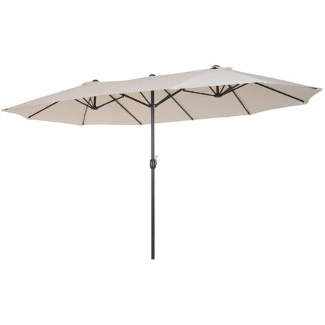 Outsunny Ombrellone Parasole da Giardino Esterno in Poliestere Beige