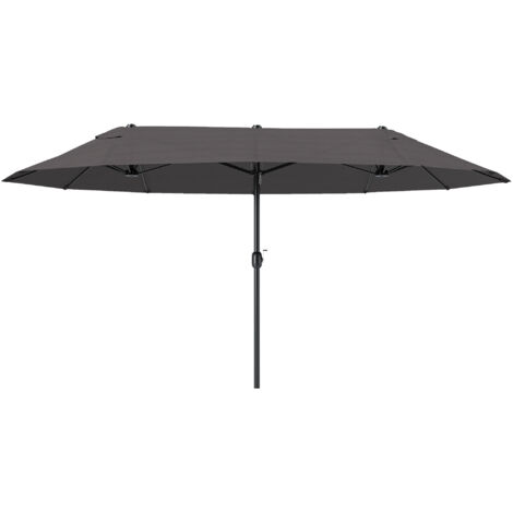 Outsunny Ombrellone Parasole da Giardino Esterno in Tessuto Poliestere Grigio