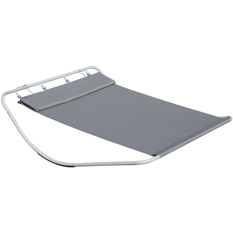 Outsunny Double Sun Bed Lounger Rocking Swing Bed Hammock - Grey