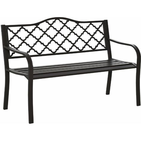 Outsunny  Outdoor Garden Bench 2 Seater Patio Porch Loveseat Chair Seater Brown