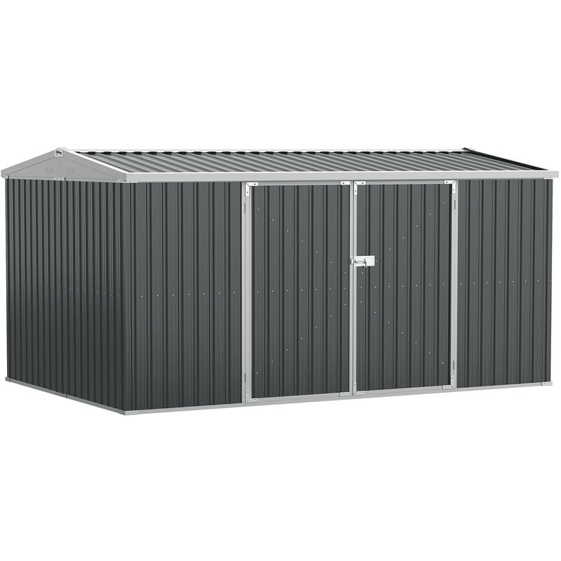 Outsunny - Outdoor Garden Storage Shed Steel Tool Storage Box for Backyard Grey - Grey