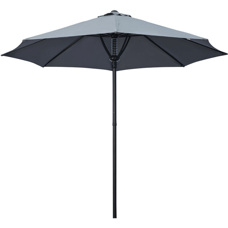 Outsunny - Outdoor Market Table 3(m) Parasol Umbrella Sun Shade with 8 Ribs Grey