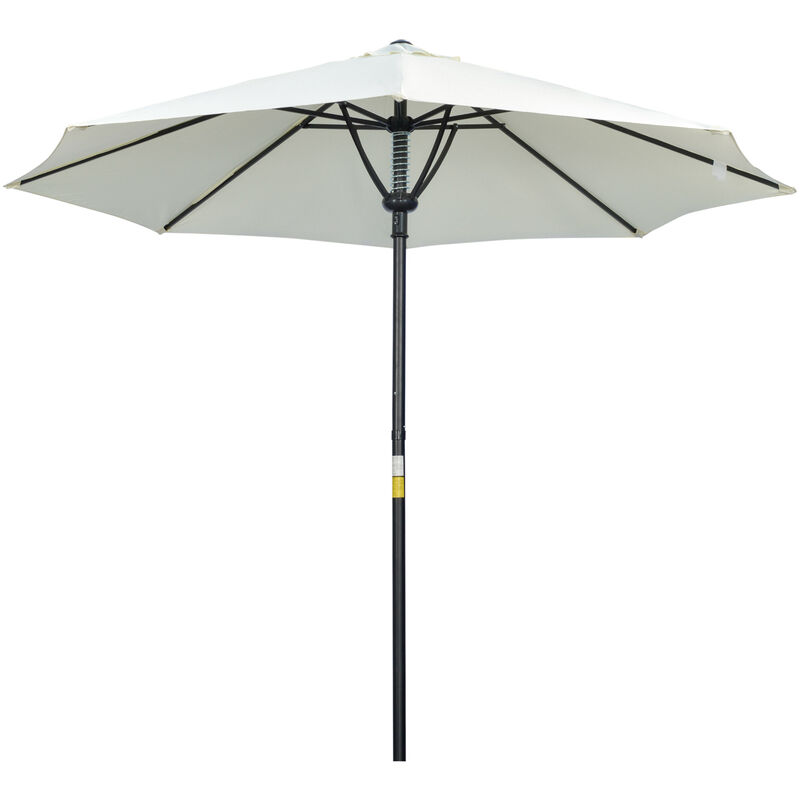 Outdoor Market Table 3(m) Parasol Umbrella Sun Shade with 8 Ribs Cream - Outsunny