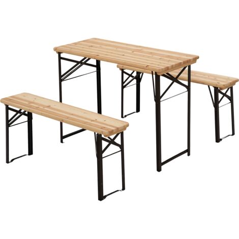 Outsunny Outdoor Picnic Table Portable Folding Camping Patio Beer Table Set