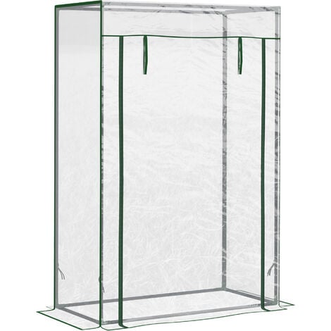Outsunny Outdoor PVC and Steel Greenhouse Plant Cover with Zipper (100L x 50W x 150H (cm))