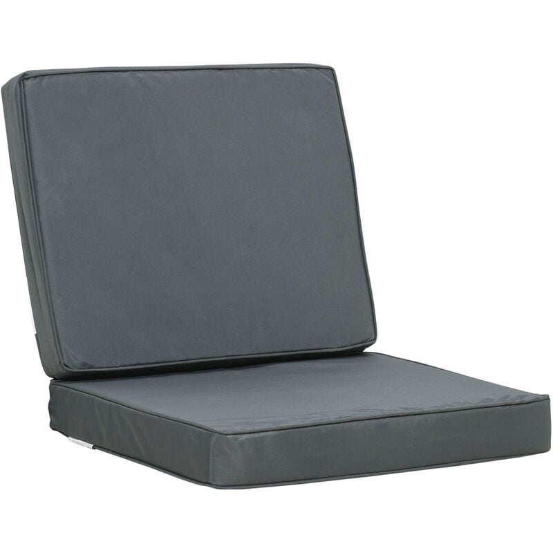 Outdoor Seat and Back Cushion Set Replacement Cushions Dark Grey - Dark Grey - Outsunny