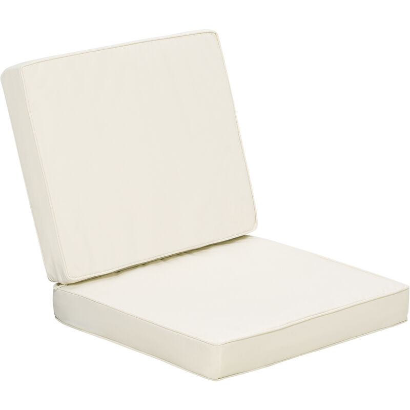 Image of Outdoor Seat and Back Cushion Set Replacement Cushions Cream - Cream - Outsunny