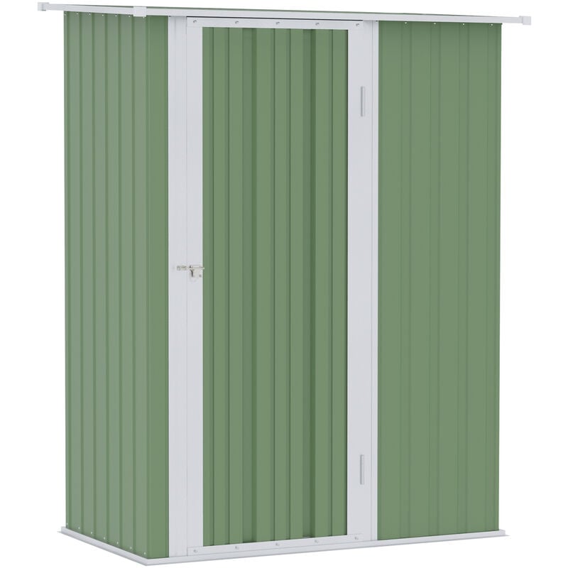 Outsunny - Outdoor Storage Shed Steel Garden Shed with Lockable Door Green - Green