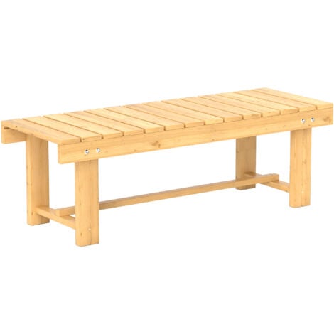 Outsunny Panchina da Esterni Impermeabile 2 Posti in Legno di Abete 110x38x35cm