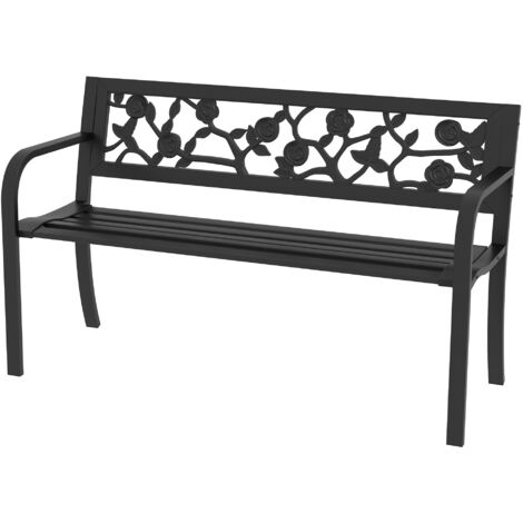 VidaXL Panchina da Giardino 110 cm in Acciaio Nera | Leroy Merlin