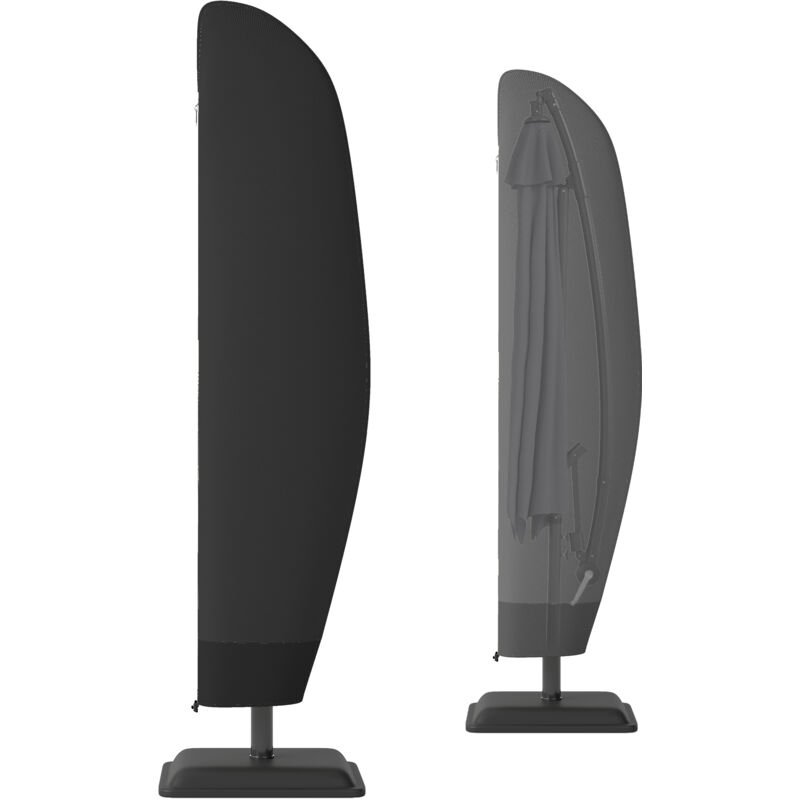 Parasol Cover, Patio Cantilever Cover, Banana Umbrella Cover Black - Outsunny