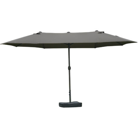 Parasol Jardin Rectangulaire 2x3m Décoshop26 - Toile Polyester Terracotta Bois, 6kg