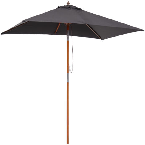 Outsunny Parasol inclinable bois gris foncé 2L x 1,5l x 2,3H m