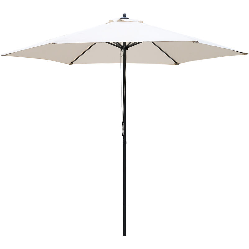 Patio Umbrella Parasol Outdoor Parasol Steel Pole UV Water Resistant Φ2.8m White - Outsunny