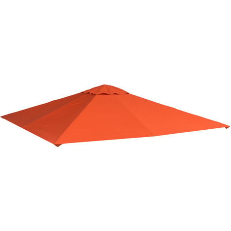 Outsunny Pavillondach, Ersatzdach für Pavillon, Pavillonabdeckung, Sonnenschutz Polyester, Orange, 2,98 x 2,95 m