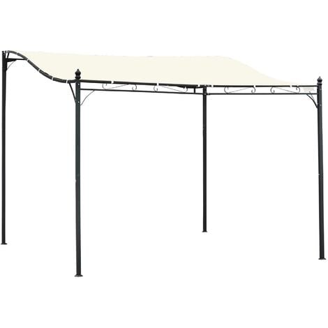 Outsunny Pergola Gartenpavillon Pavillon Überdachung Zelt Metall Creme 297x297cm