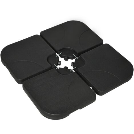 Outsunny peso para base de sombrilla de 4 piezas base para sombrilla excéntrica cuadrado rellenable de agua 15 litro arena 19,5 kg para base cruzada
